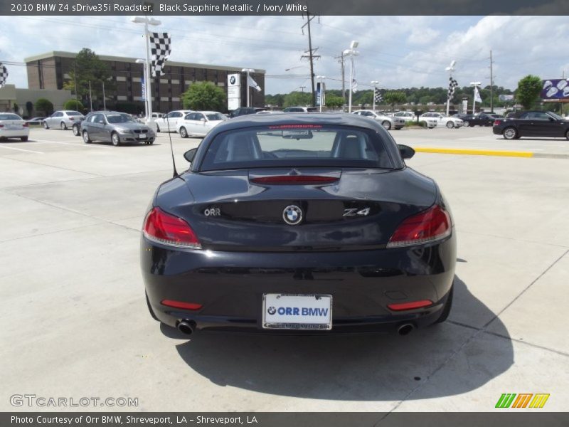Black Sapphire Metallic / Ivory White 2010 BMW Z4 sDrive35i Roadster