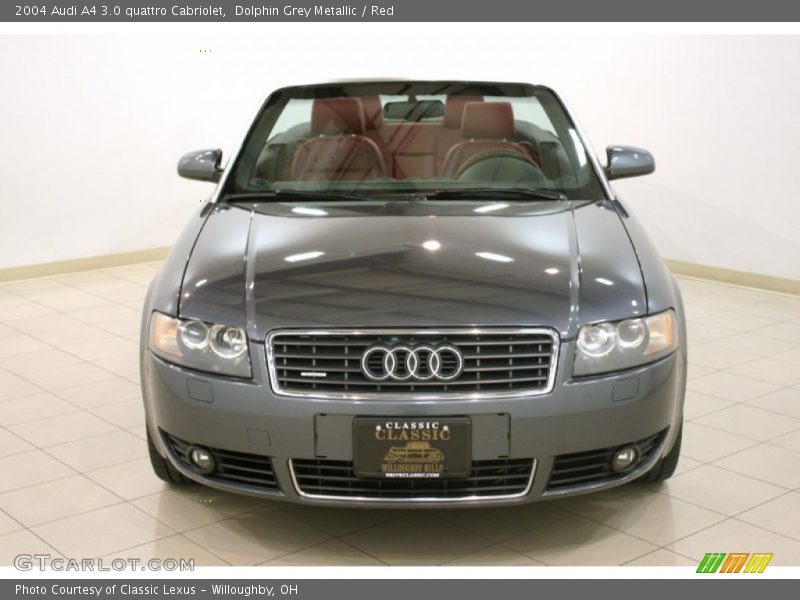 Dolphin Grey Metallic / Red 2004 Audi A4 3.0 quattro Cabriolet