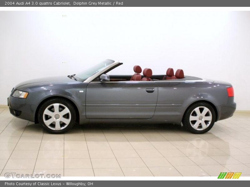 Dolphin Grey Metallic / Red 2004 Audi A4 3.0 quattro Cabriolet