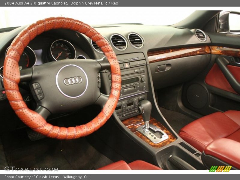 Dolphin Grey Metallic / Red 2004 Audi A4 3.0 quattro Cabriolet