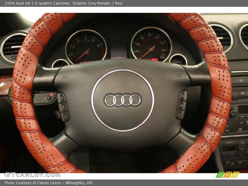 Dolphin Grey Metallic / Red 2004 Audi A4 3.0 quattro Cabriolet
