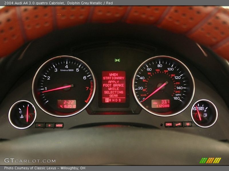 Dolphin Grey Metallic / Red 2004 Audi A4 3.0 quattro Cabriolet