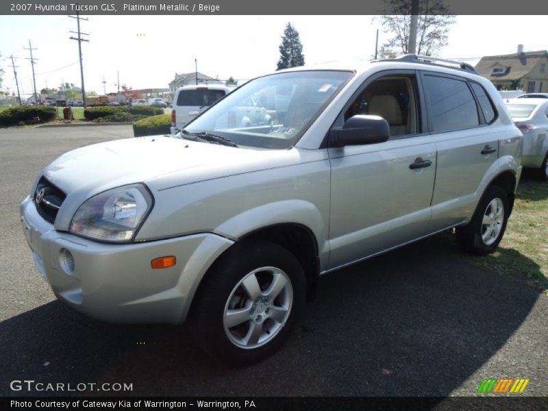 Platinum Metallic / Beige 2007 Hyundai Tucson GLS