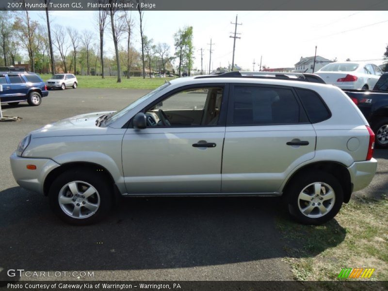 Platinum Metallic / Beige 2007 Hyundai Tucson GLS