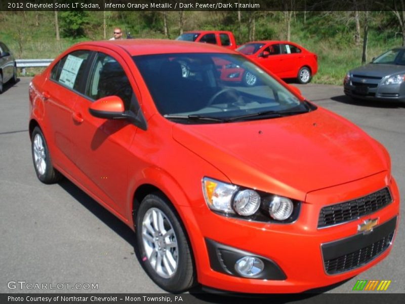 Inferno Orange Metallic / Dark Pewter/Dark Titanium 2012 Chevrolet Sonic LT Sedan