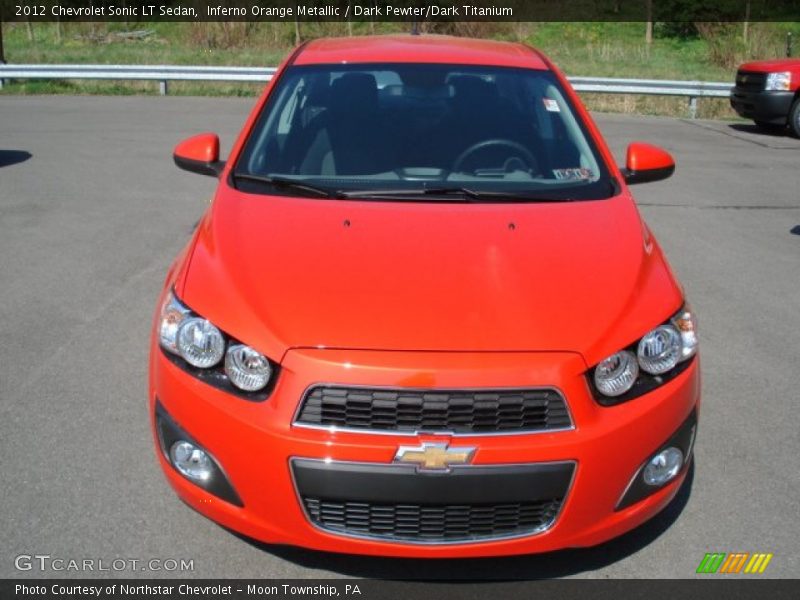 Inferno Orange Metallic / Dark Pewter/Dark Titanium 2012 Chevrolet Sonic LT Sedan