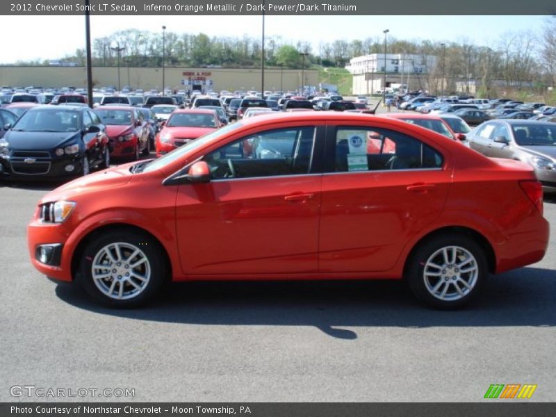 Inferno Orange Metallic / Dark Pewter/Dark Titanium 2012 Chevrolet Sonic LT Sedan