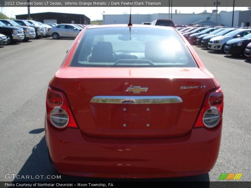 Inferno Orange Metallic / Dark Pewter/Dark Titanium 2012 Chevrolet Sonic LT Sedan