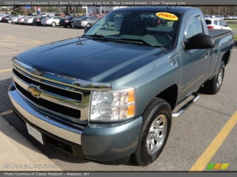 Blue Granite Metallic / Dark Titanium Gray 2007 Chevrolet Silverado 1500 Work Truck Regular Cab 4x4
