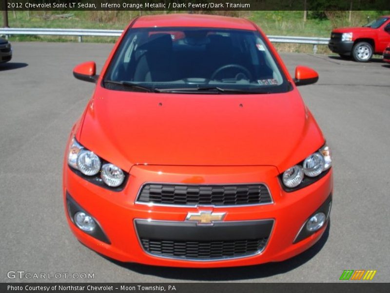 Inferno Orange Metallic / Dark Pewter/Dark Titanium 2012 Chevrolet Sonic LT Sedan