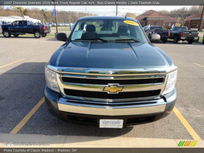 Blue Granite Metallic / Dark Titanium Gray 2007 Chevrolet Silverado 1500 Work Truck Regular Cab 4x4