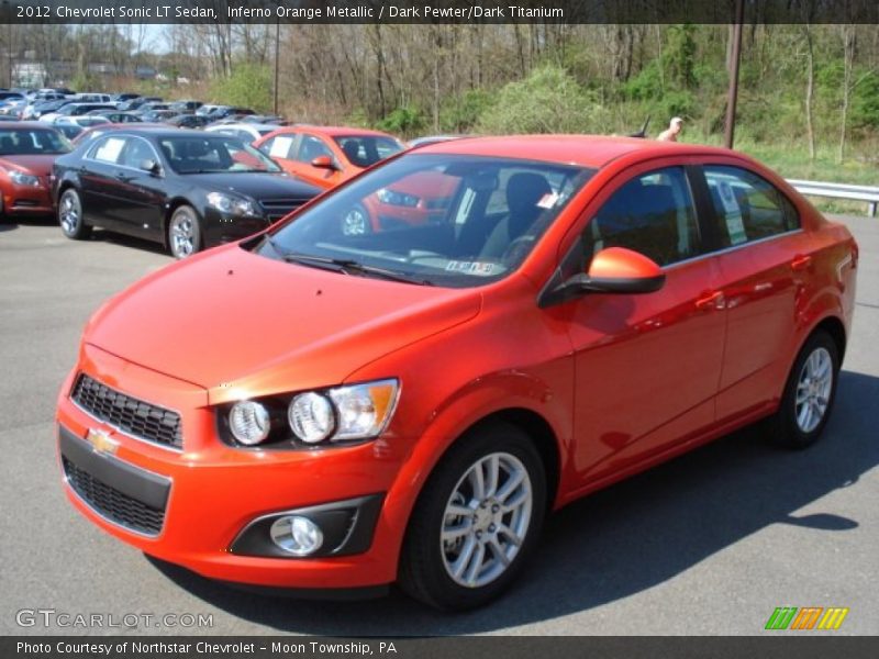 Inferno Orange Metallic / Dark Pewter/Dark Titanium 2012 Chevrolet Sonic LT Sedan