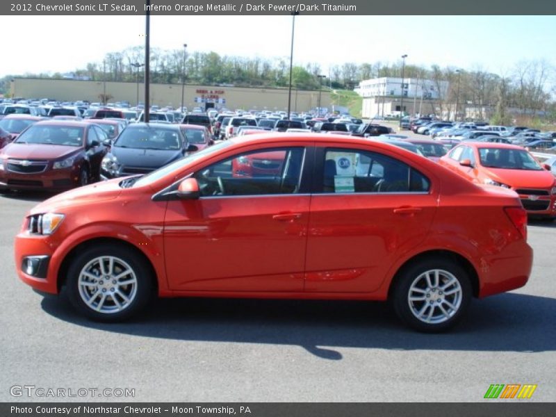 Inferno Orange Metallic / Dark Pewter/Dark Titanium 2012 Chevrolet Sonic LT Sedan