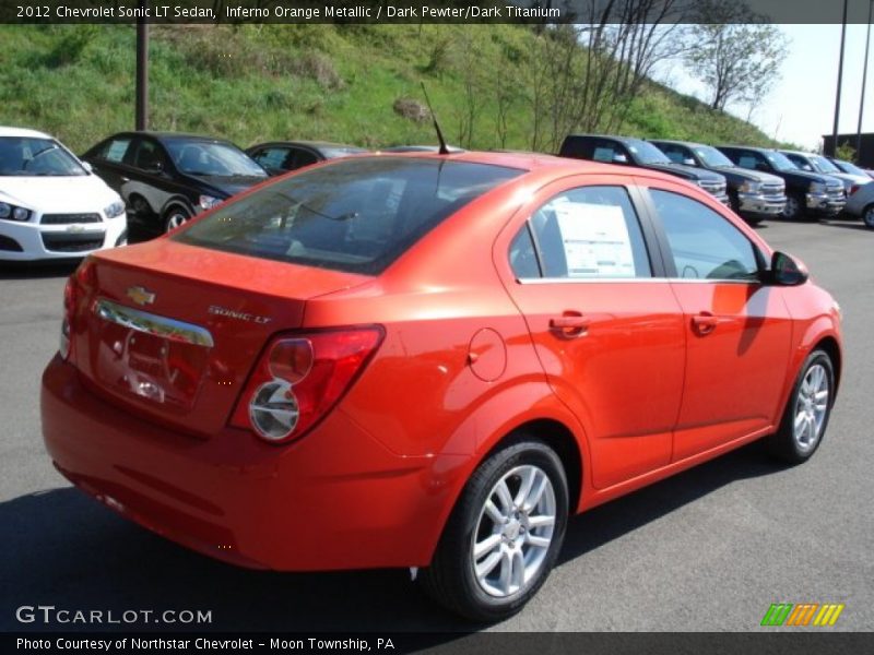 Inferno Orange Metallic / Dark Pewter/Dark Titanium 2012 Chevrolet Sonic LT Sedan