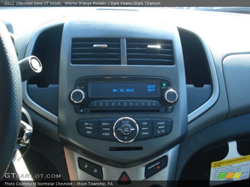 Inferno Orange Metallic / Dark Pewter/Dark Titanium 2012 Chevrolet Sonic LT Sedan