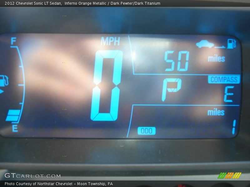 Inferno Orange Metallic / Dark Pewter/Dark Titanium 2012 Chevrolet Sonic LT Sedan