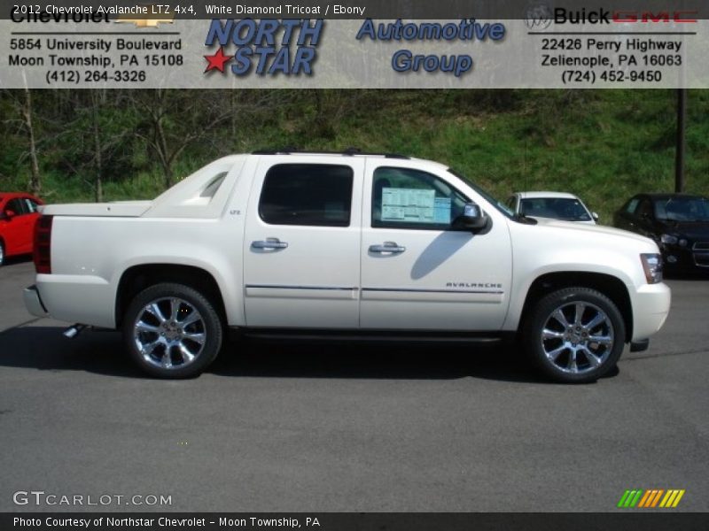 White Diamond Tricoat / Ebony 2012 Chevrolet Avalanche LTZ 4x4