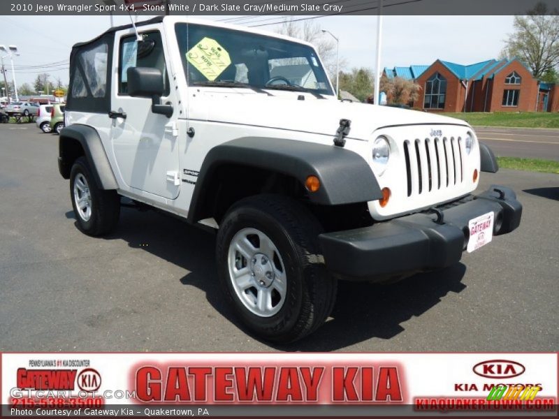 Stone White / Dark Slate Gray/Medium Slate Gray 2010 Jeep Wrangler Sport 4x4