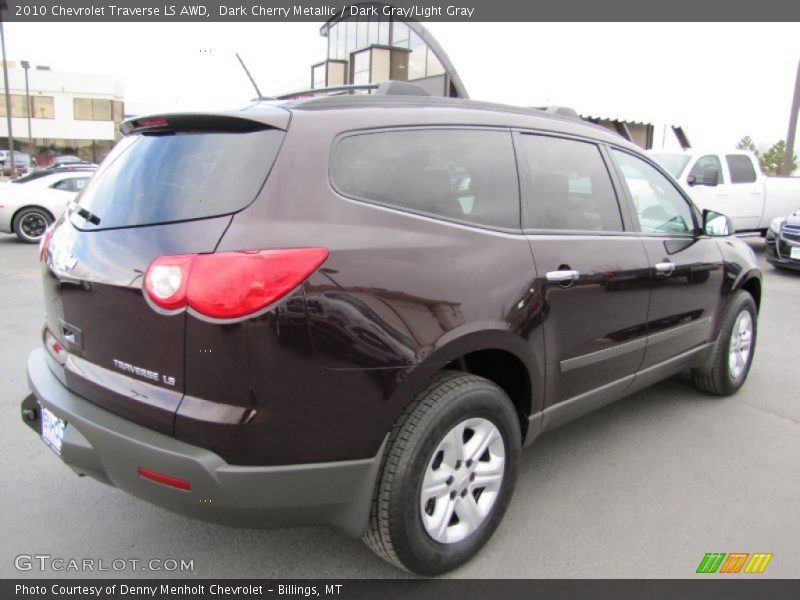 Dark Cherry Metallic / Dark Gray/Light Gray 2010 Chevrolet Traverse LS AWD