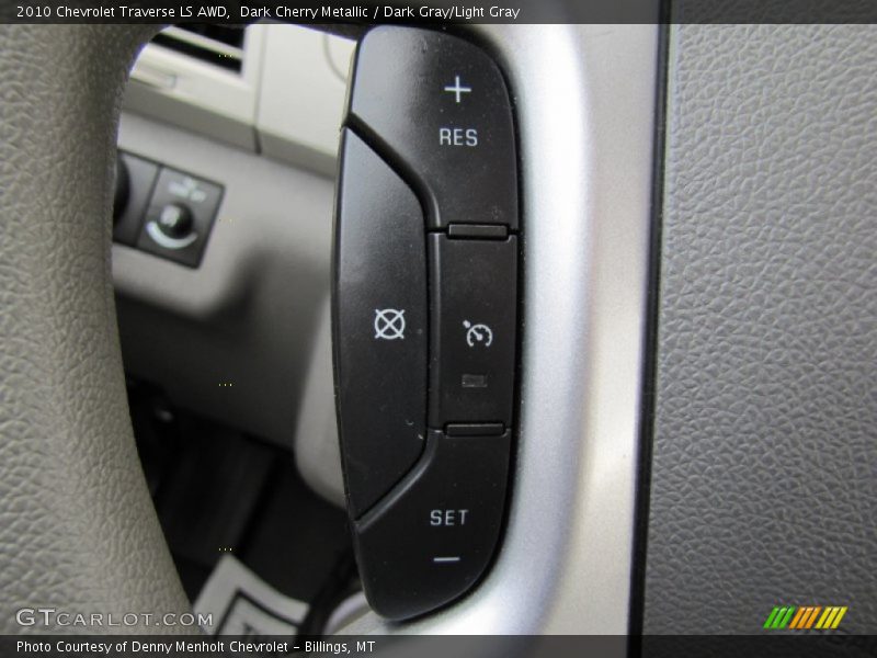 Dark Cherry Metallic / Dark Gray/Light Gray 2010 Chevrolet Traverse LS AWD