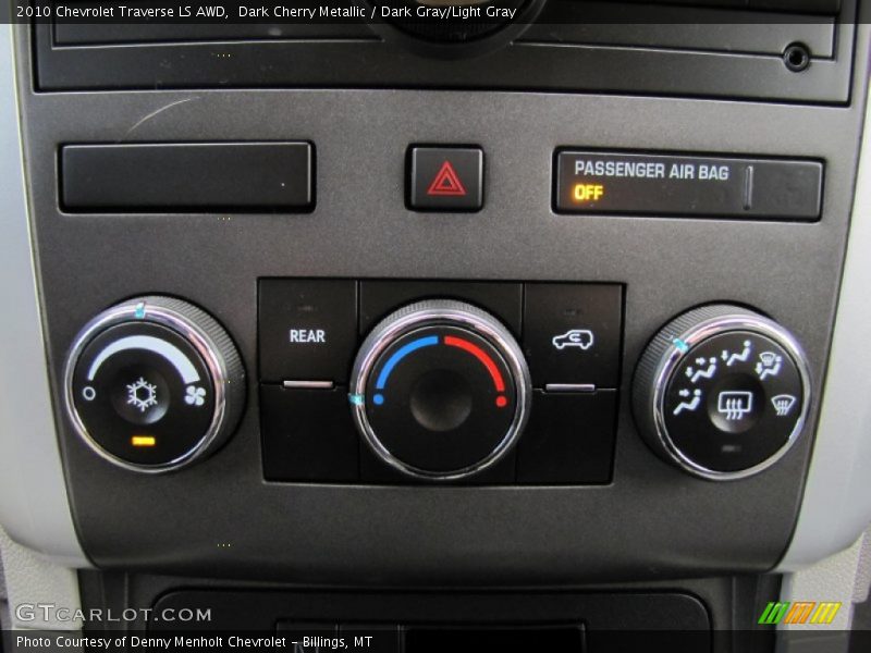 Dark Cherry Metallic / Dark Gray/Light Gray 2010 Chevrolet Traverse LS AWD