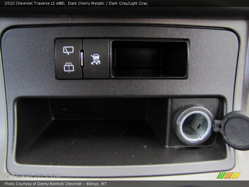 Dark Cherry Metallic / Dark Gray/Light Gray 2010 Chevrolet Traverse LS AWD