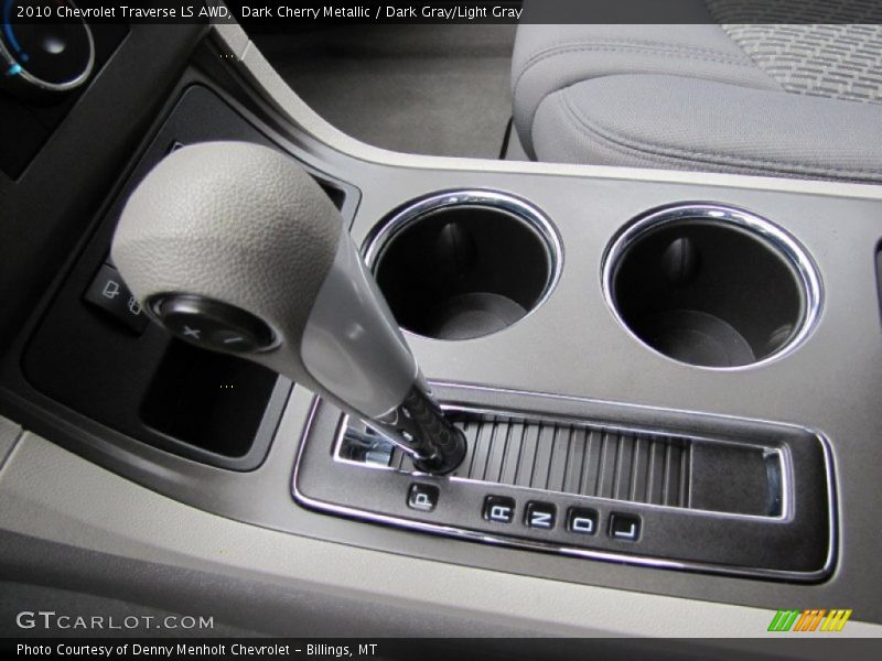 Dark Cherry Metallic / Dark Gray/Light Gray 2010 Chevrolet Traverse LS AWD
