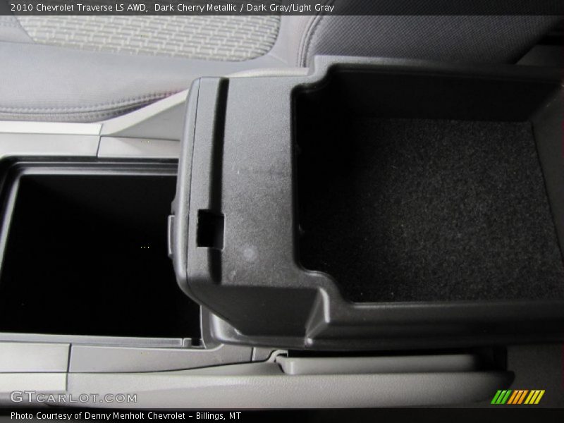 Dark Cherry Metallic / Dark Gray/Light Gray 2010 Chevrolet Traverse LS AWD