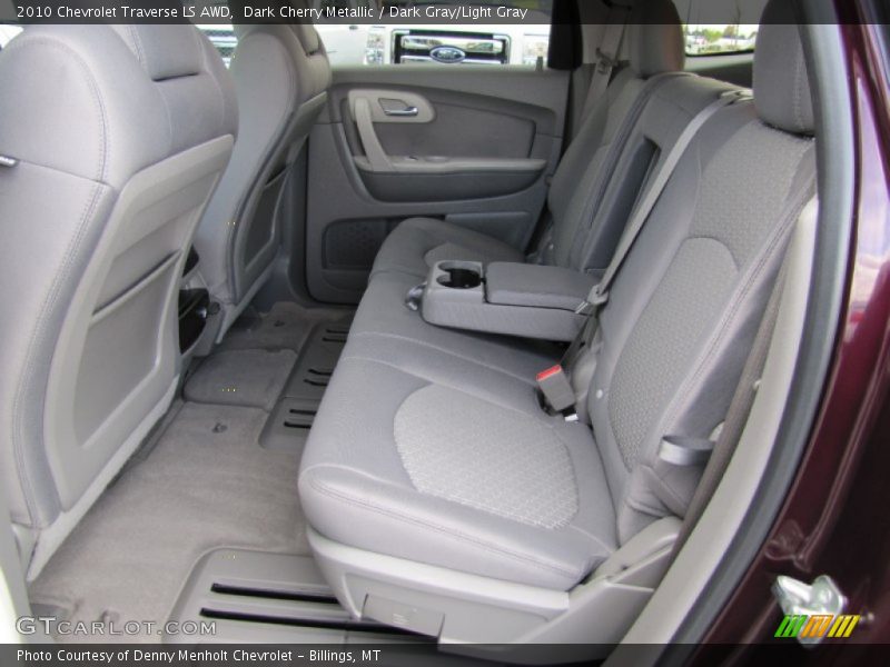 Dark Cherry Metallic / Dark Gray/Light Gray 2010 Chevrolet Traverse LS AWD