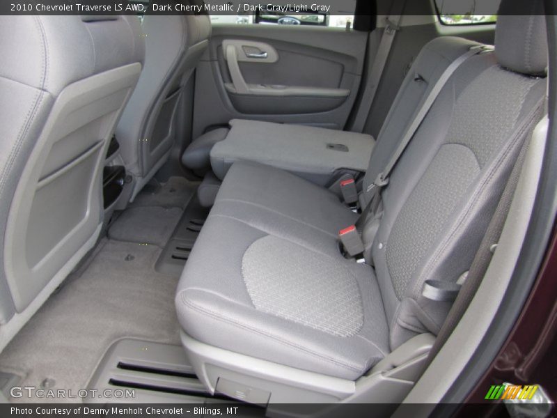 Dark Cherry Metallic / Dark Gray/Light Gray 2010 Chevrolet Traverse LS AWD