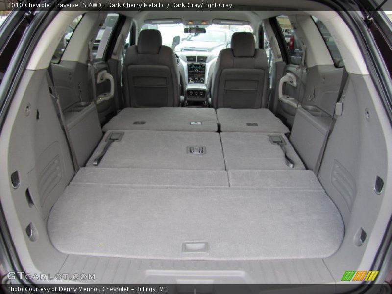 Dark Cherry Metallic / Dark Gray/Light Gray 2010 Chevrolet Traverse LS AWD