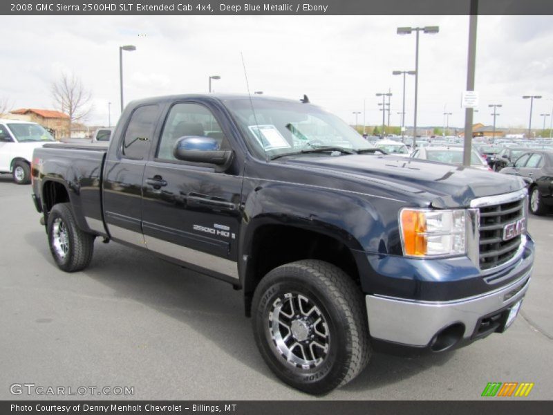 Deep Blue Metallic / Ebony 2008 GMC Sierra 2500HD SLT Extended Cab 4x4