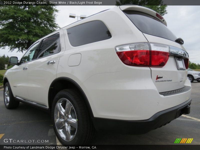Stone White / Black/Light Frost Beige 2012 Dodge Durango Citadel