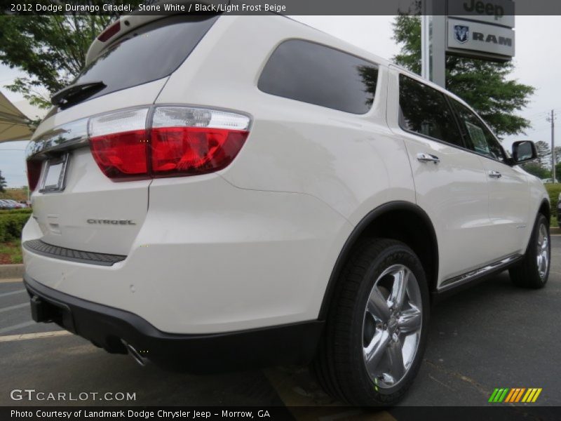 Stone White / Black/Light Frost Beige 2012 Dodge Durango Citadel