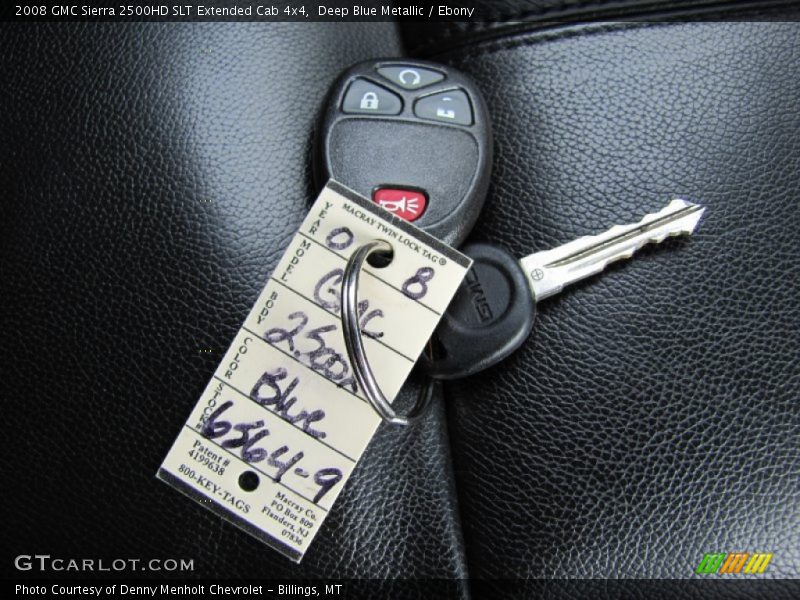 Deep Blue Metallic / Ebony 2008 GMC Sierra 2500HD SLT Extended Cab 4x4