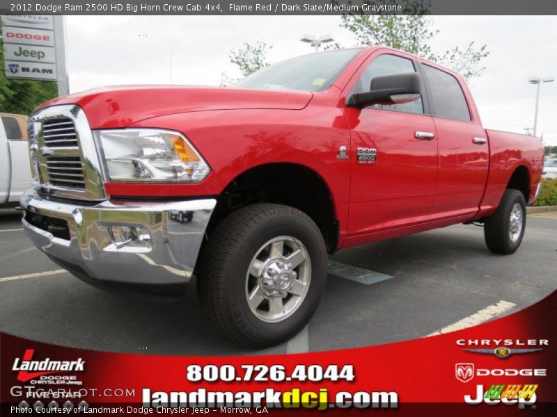 Flame Red / Dark Slate/Medium Graystone 2012 Dodge Ram 2500 HD Big Horn Crew Cab 4x4
