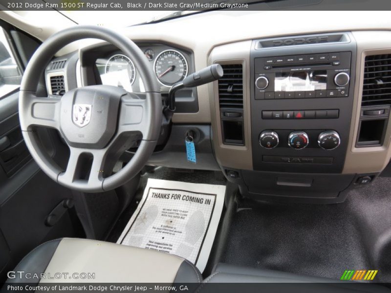 Black / Dark Slate Gray/Medium Graystone 2012 Dodge Ram 1500 ST Regular Cab