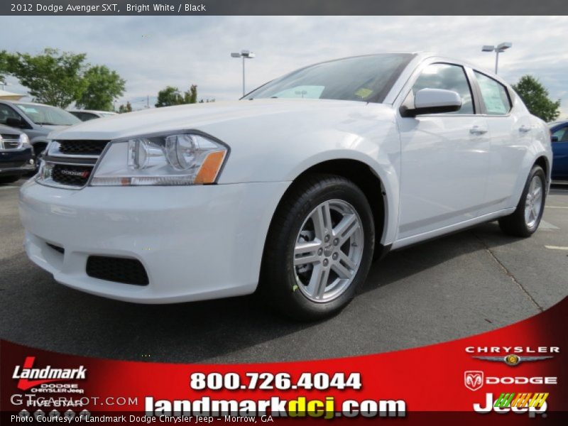 Bright White / Black 2012 Dodge Avenger SXT