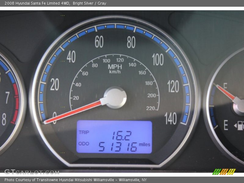 Bright Silver / Gray 2008 Hyundai Santa Fe Limited 4WD