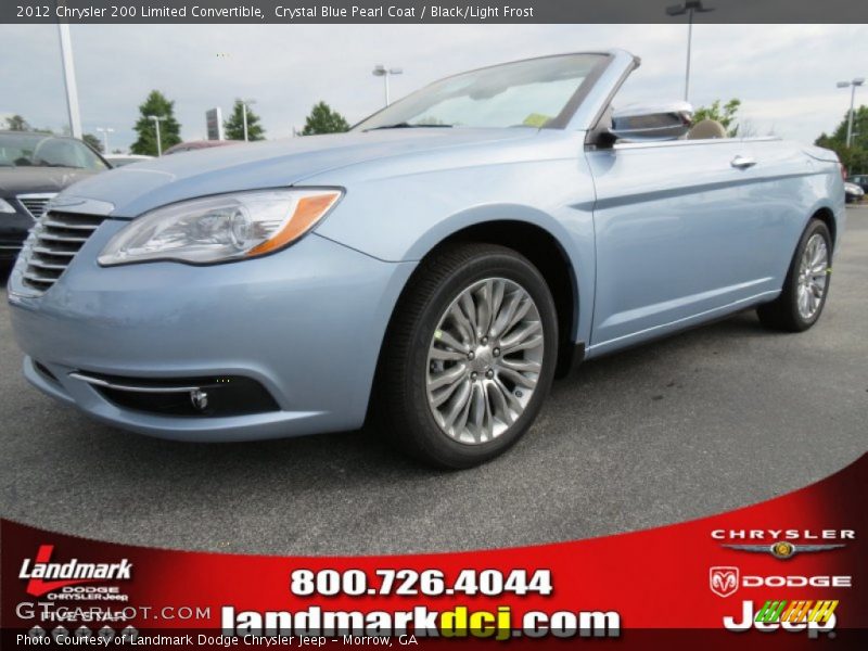 Crystal Blue Pearl Coat / Black/Light Frost 2012 Chrysler 200 Limited Convertible