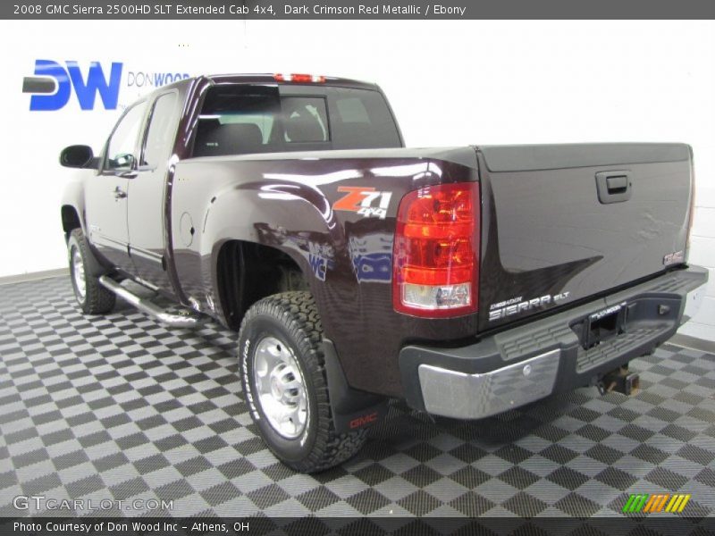 Dark Crimson Red Metallic / Ebony 2008 GMC Sierra 2500HD SLT Extended Cab 4x4