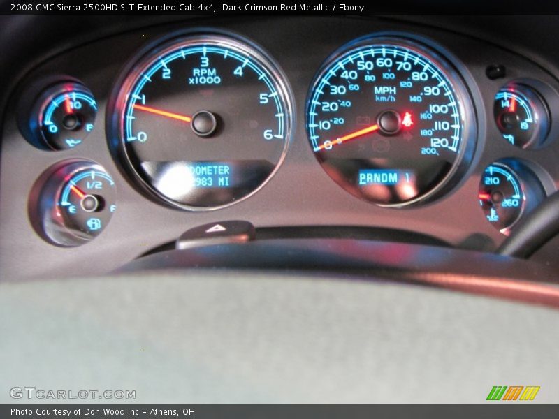 Dark Crimson Red Metallic / Ebony 2008 GMC Sierra 2500HD SLT Extended Cab 4x4