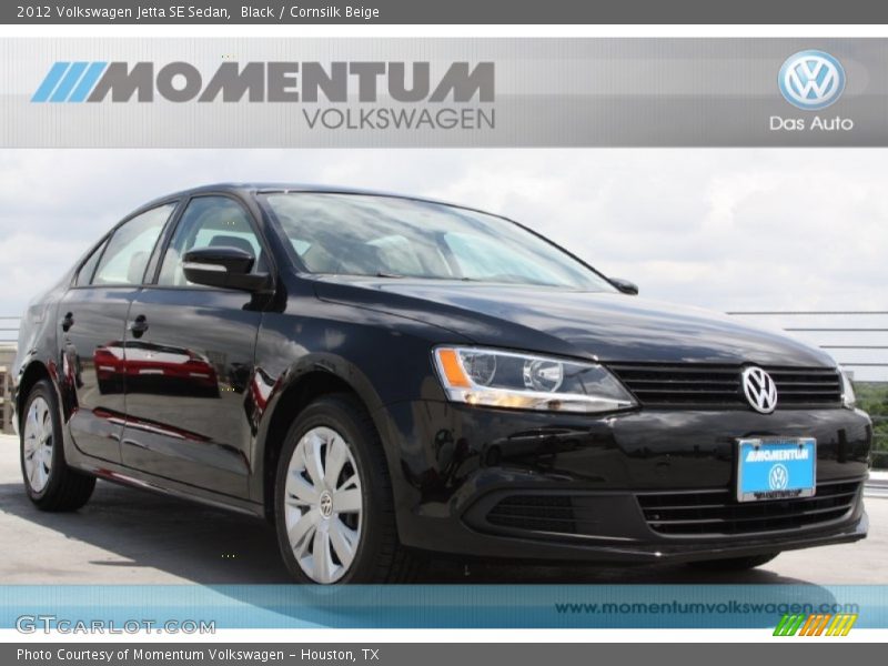 Black / Cornsilk Beige 2012 Volkswagen Jetta SE Sedan
