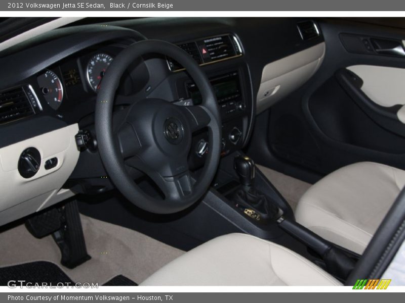 Black / Cornsilk Beige 2012 Volkswagen Jetta SE Sedan