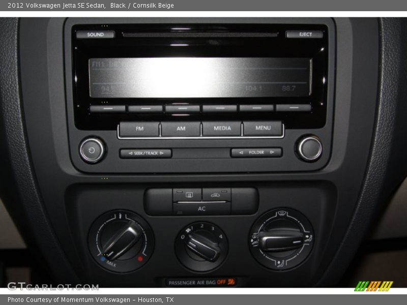 Black / Cornsilk Beige 2012 Volkswagen Jetta SE Sedan
