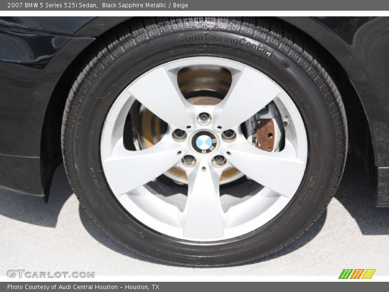 Black Sapphire Metallic / Beige 2007 BMW 5 Series 525i Sedan