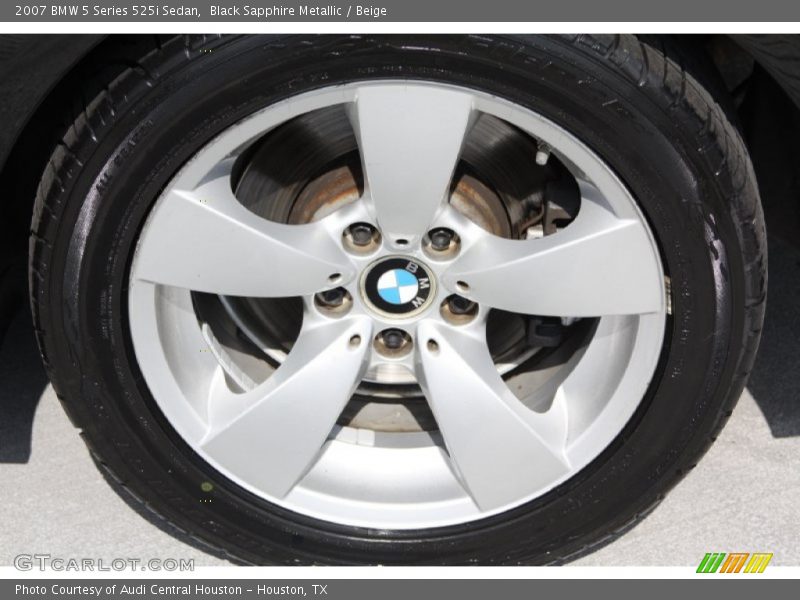 Black Sapphire Metallic / Beige 2007 BMW 5 Series 525i Sedan