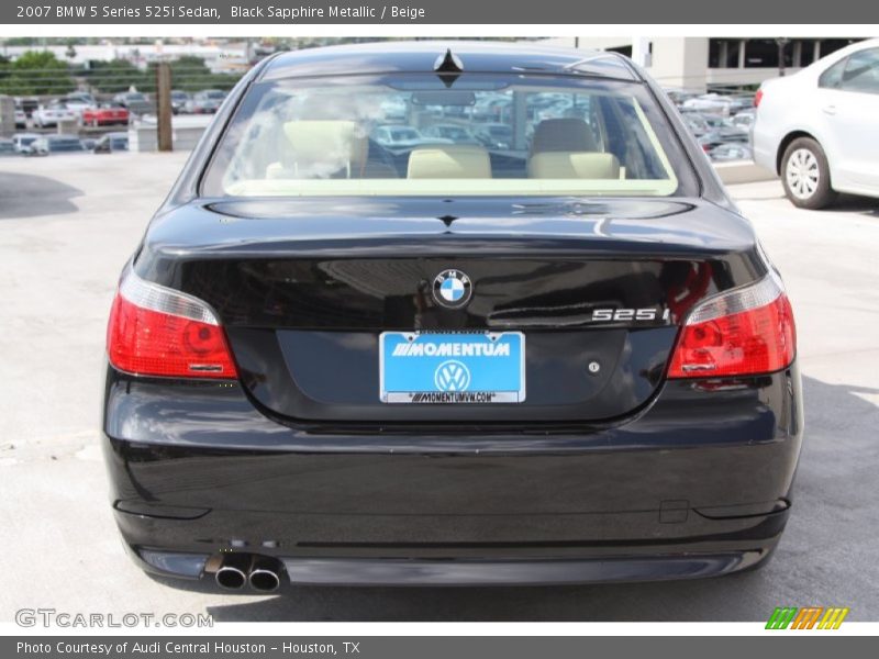 Black Sapphire Metallic / Beige 2007 BMW 5 Series 525i Sedan