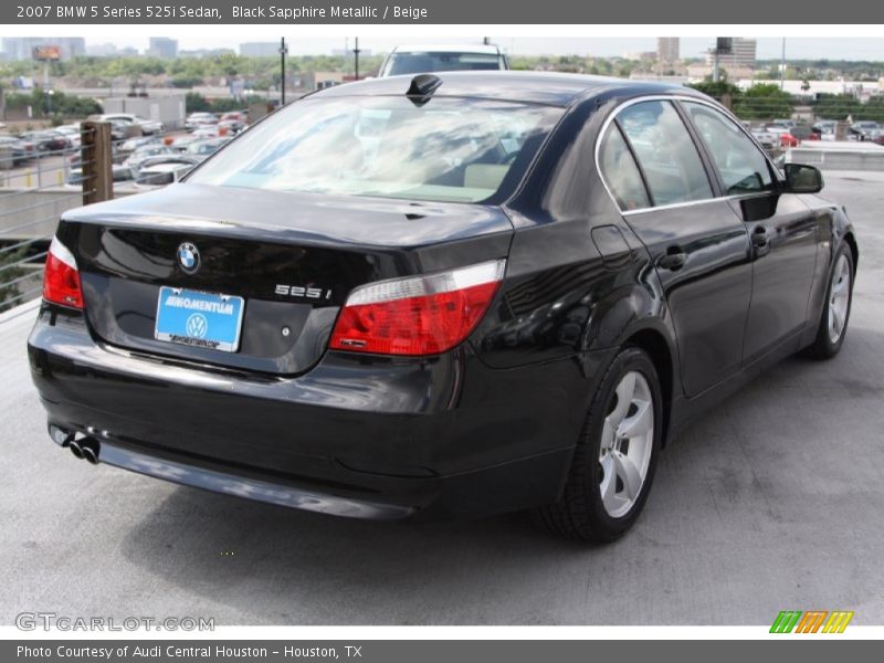 Black Sapphire Metallic / Beige 2007 BMW 5 Series 525i Sedan
