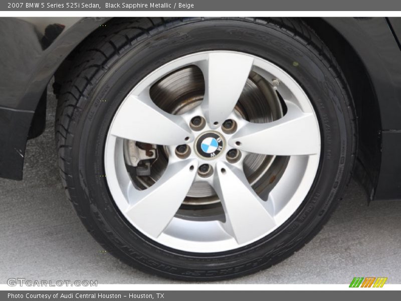 Black Sapphire Metallic / Beige 2007 BMW 5 Series 525i Sedan
